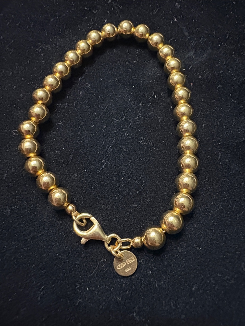 Italina Gold Beaded Bracelet with Lobster Clasp